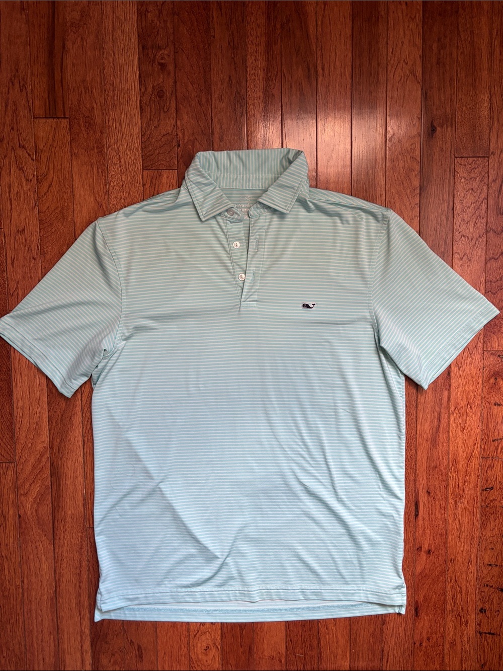 Vineyard Vines Men’s Baby Blue Striped Golf Polo